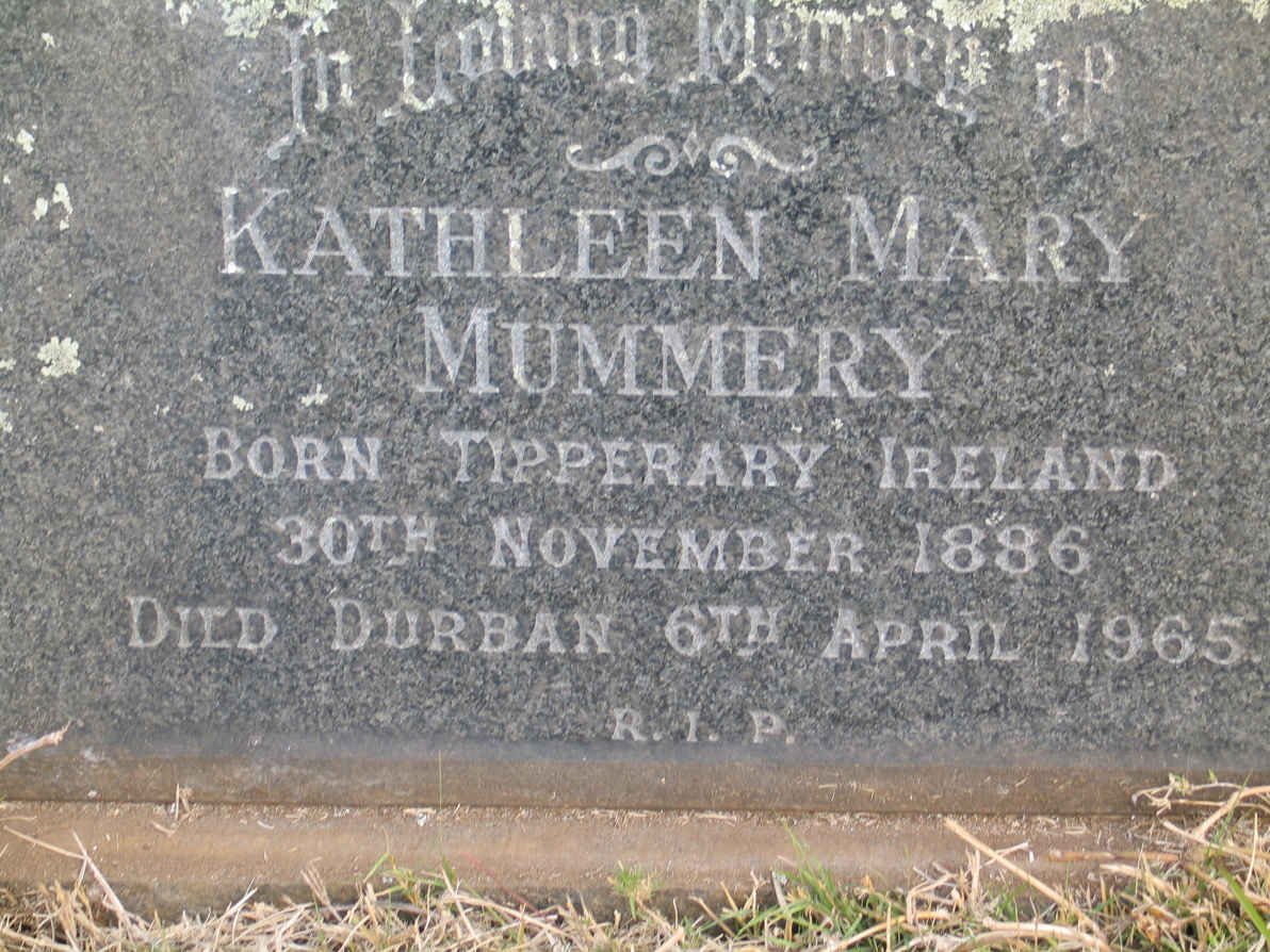 MUMMERY Kathleen Mary 1886-1965