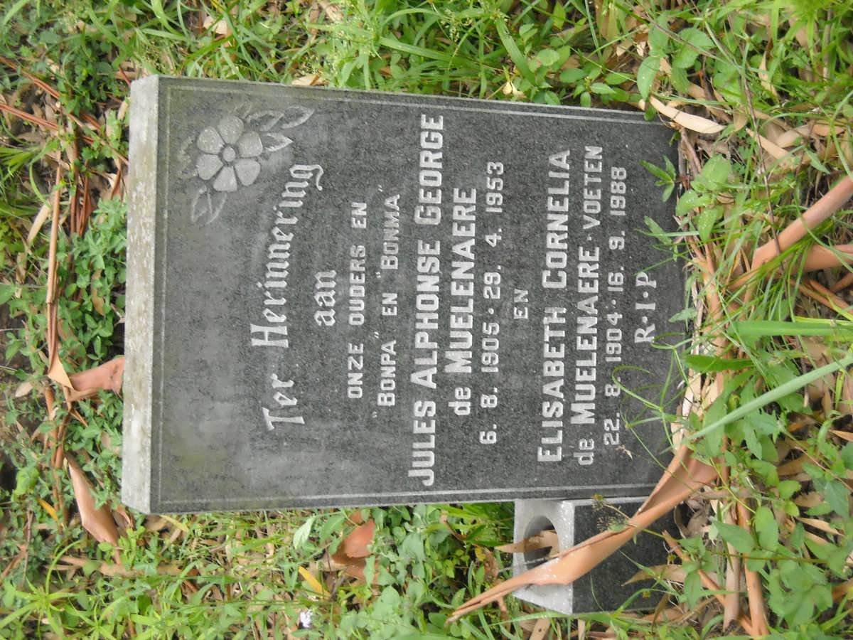 MUELENAERE Jules Alphonse George, de 1905-1953 &amp; Elisabeth Cornelia VOETEN 1904-1988 
