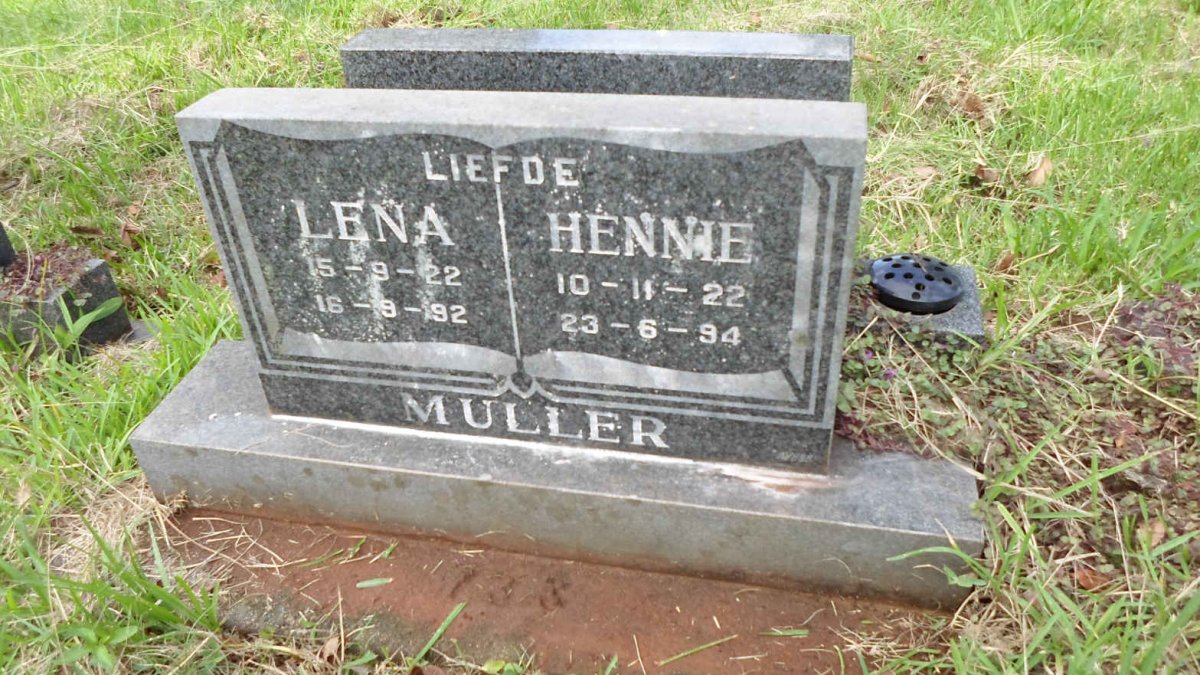 MULLER Hennie 1922-1994 &amp; Lena 1922-1992