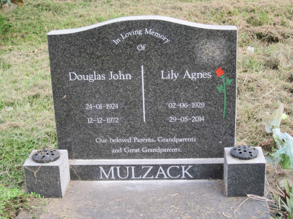MULZACK Douglas John 1924-1972 &amp; Lily Agnes 1929-2014