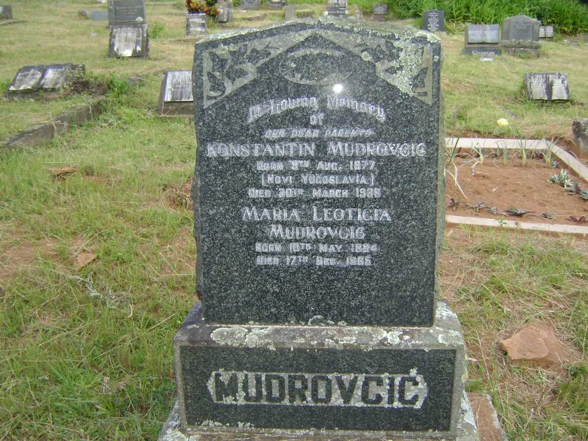 MUDROVCIC Konstantin 1877-1939 &amp; Marie Leoticia 1884-1965 :: MUDROVCIC Slavenumir 1909-1984 &amp; Ivy 1910-1972