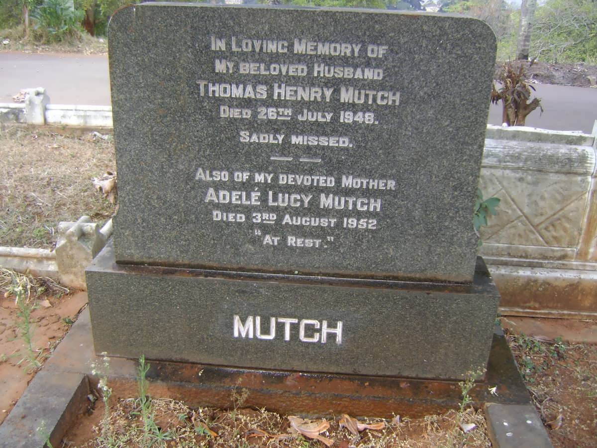 MUTCH Thomas Henry -1948 &amp; Adele Lucy -1952