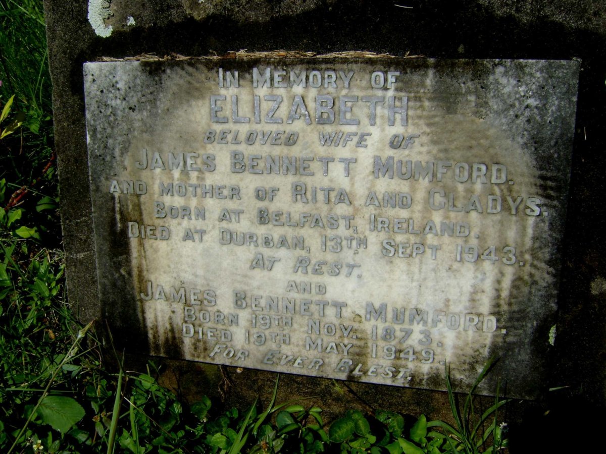 MUMFORD James Bennett 1873-1949 &amp; Elizabeth -1943
