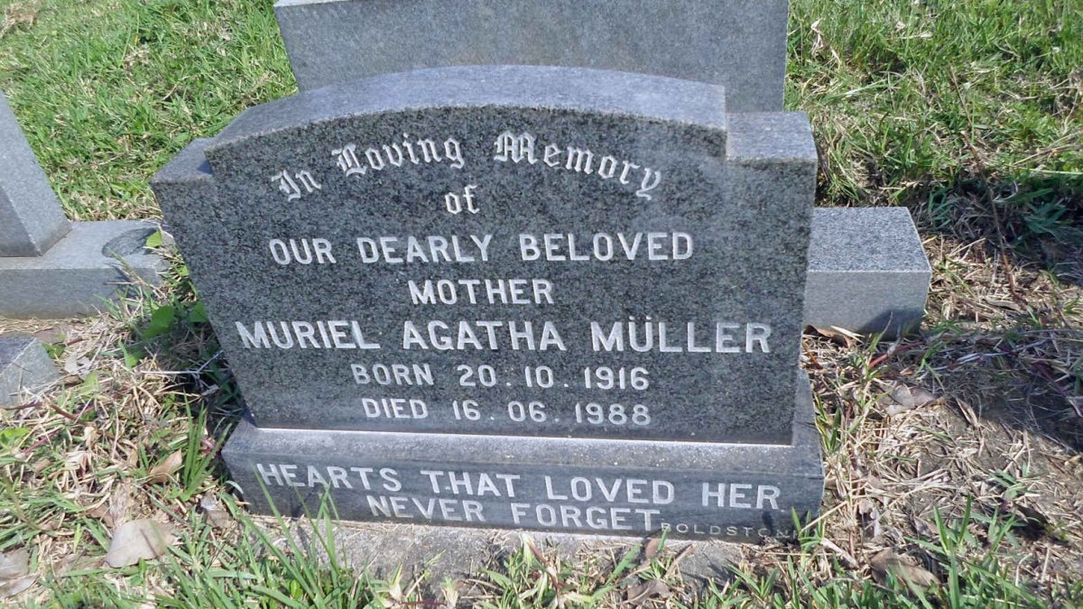 MULLER Muriel Agatha 1916-1988