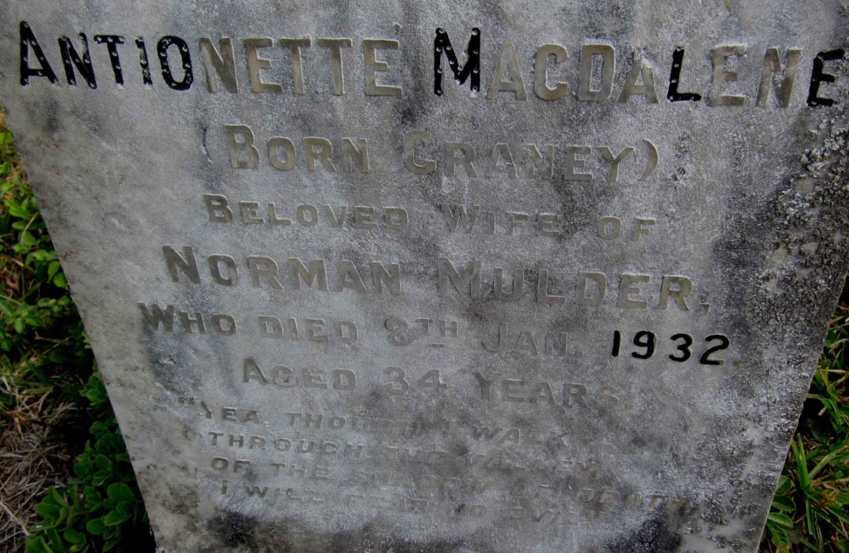 MULDER Antionette Magdalene nee GRANEY -1932