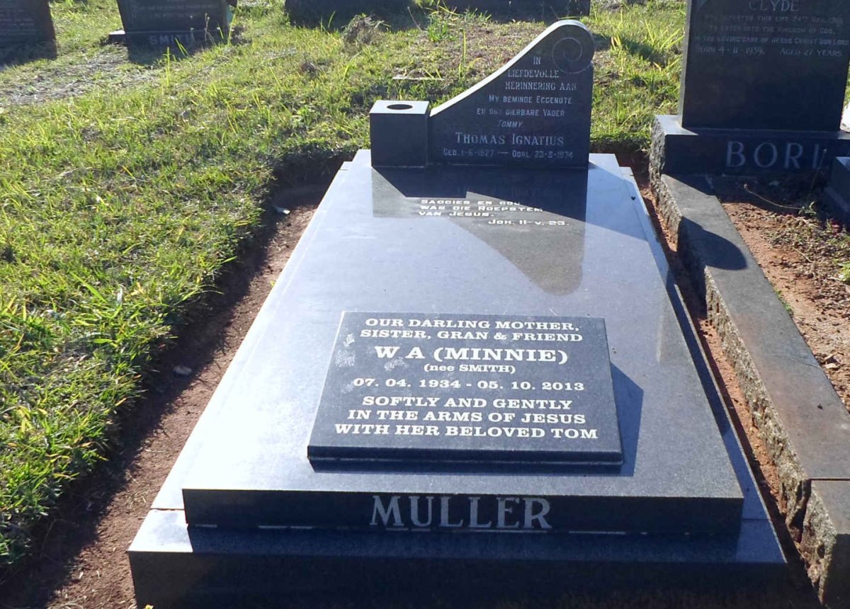  MULLER Thomas Ignatius 1927-1974 &amp; W.A. nee SMITH 1934-2013