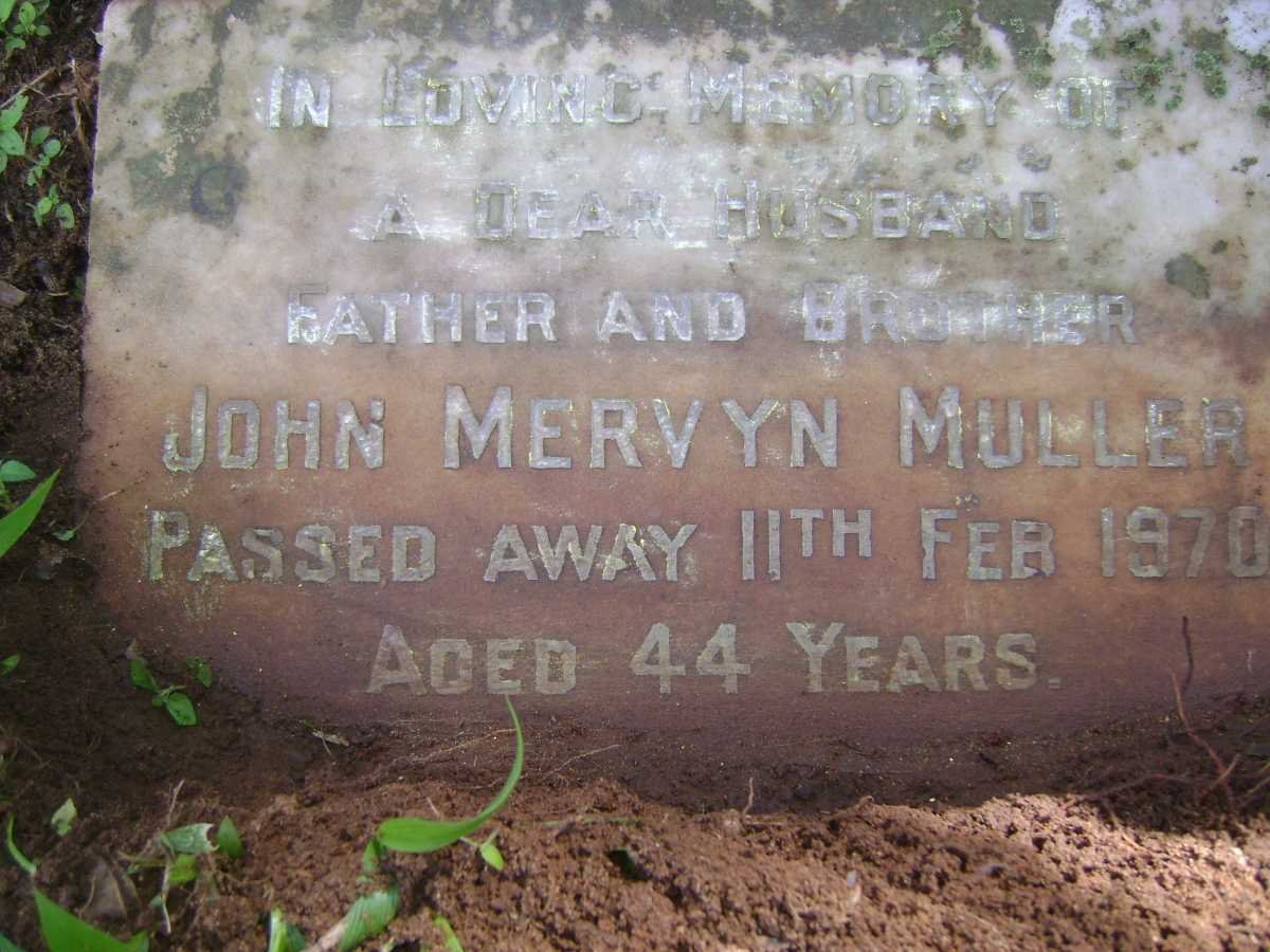 MULLER John Mervyn -1970