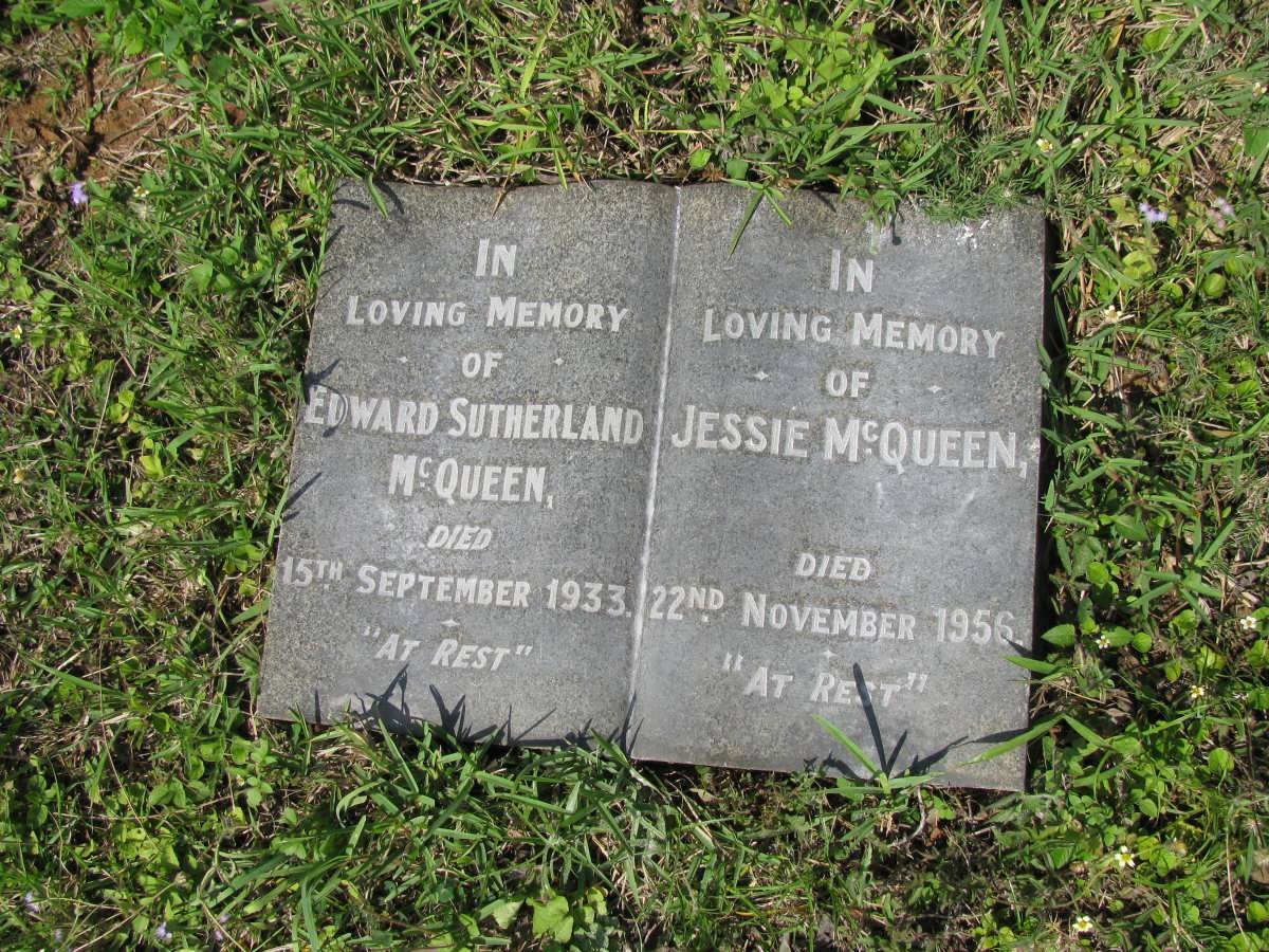 McQUEEN Edward Sutherland -1933 &amp; Jessie -1956