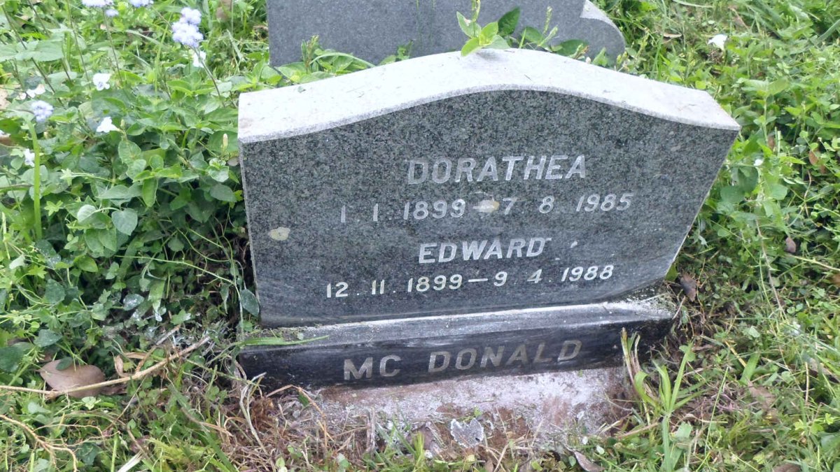 McDONALD Edward 1899-1988 &amp; Dorathea 1899-1985