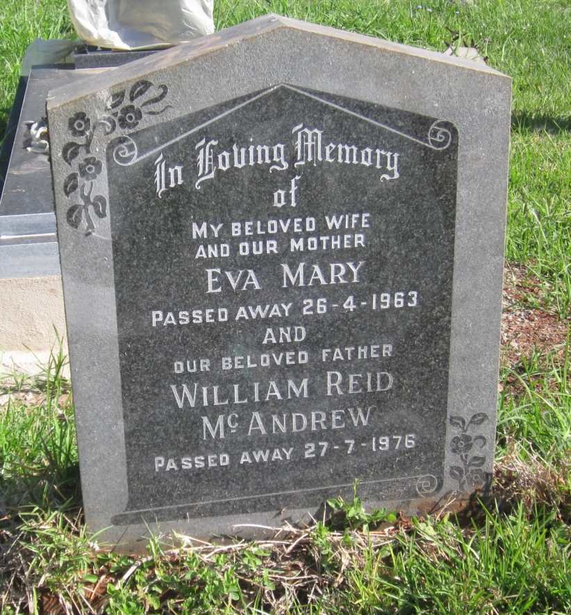 McANDREW William Reid -1976 &amp; Eva Mary -1963