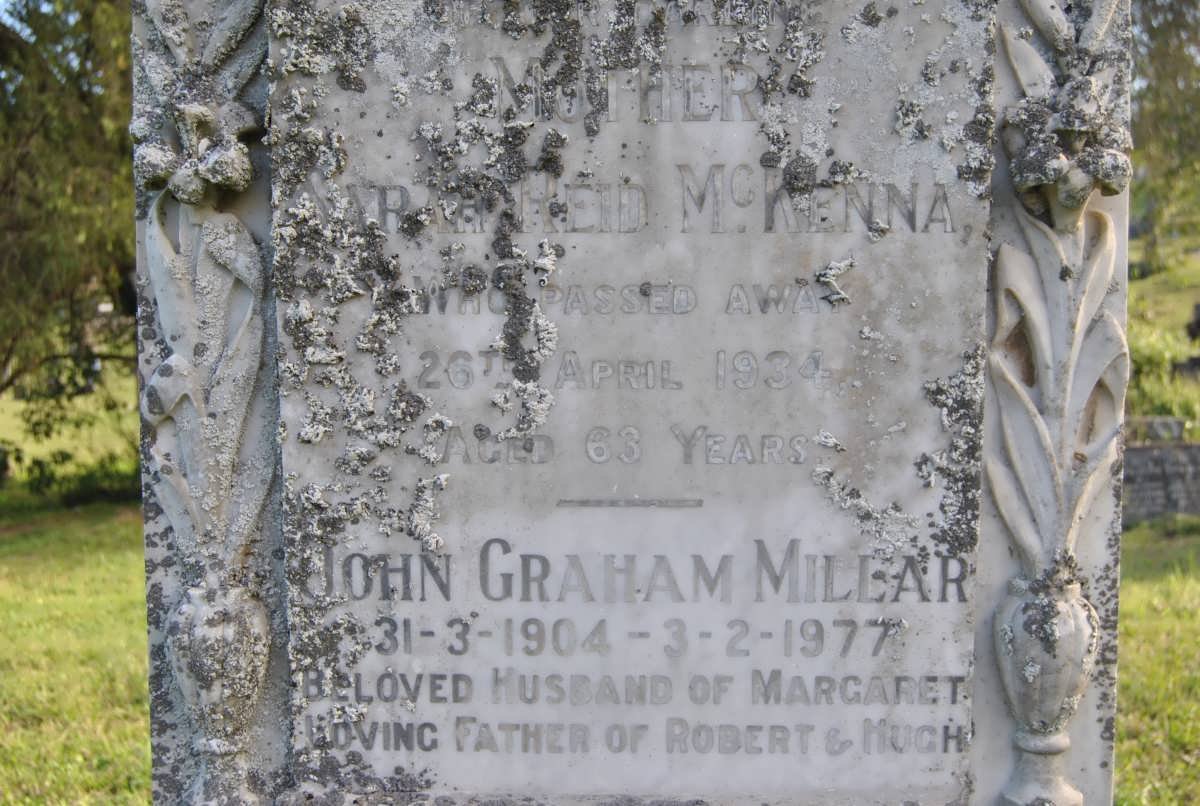 McKENNA Sarah Reid -1934 :: MILLAR John Graham 1904-1977