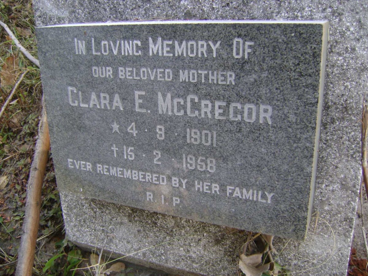 McGREGOR Clara E. 1901-1958