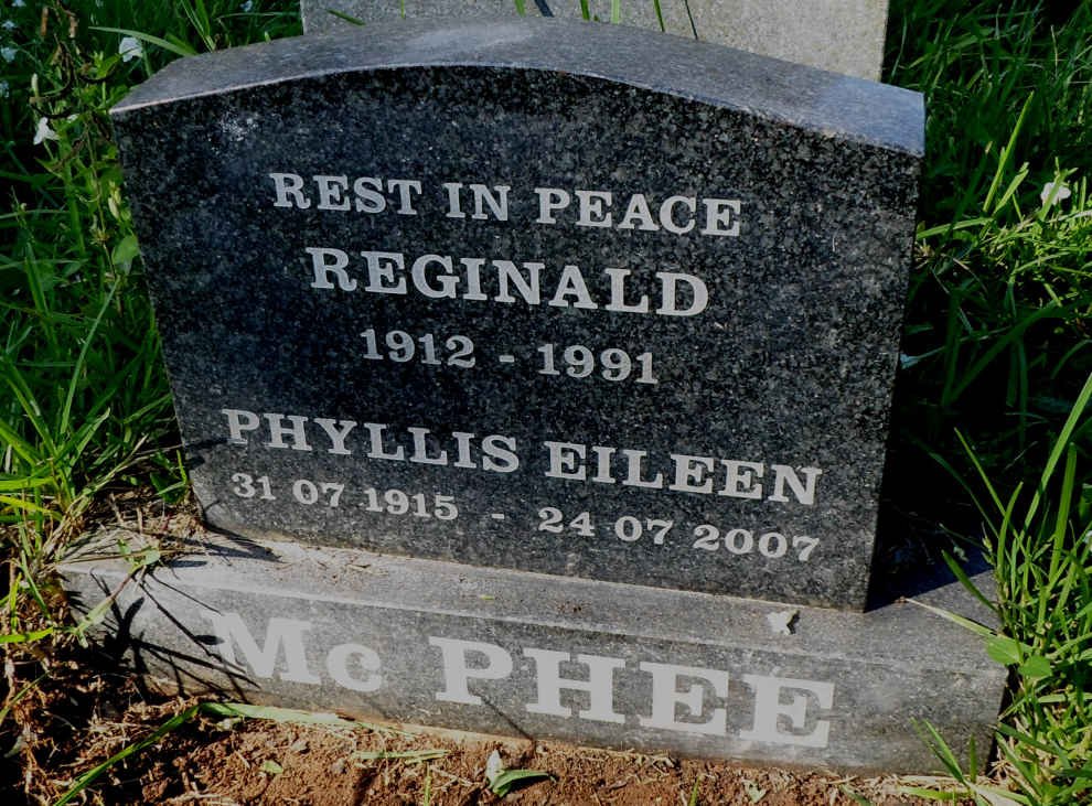 Mc PHEE Reginald 1912-1991 &amp; Phyllis Eileen 1915-2007