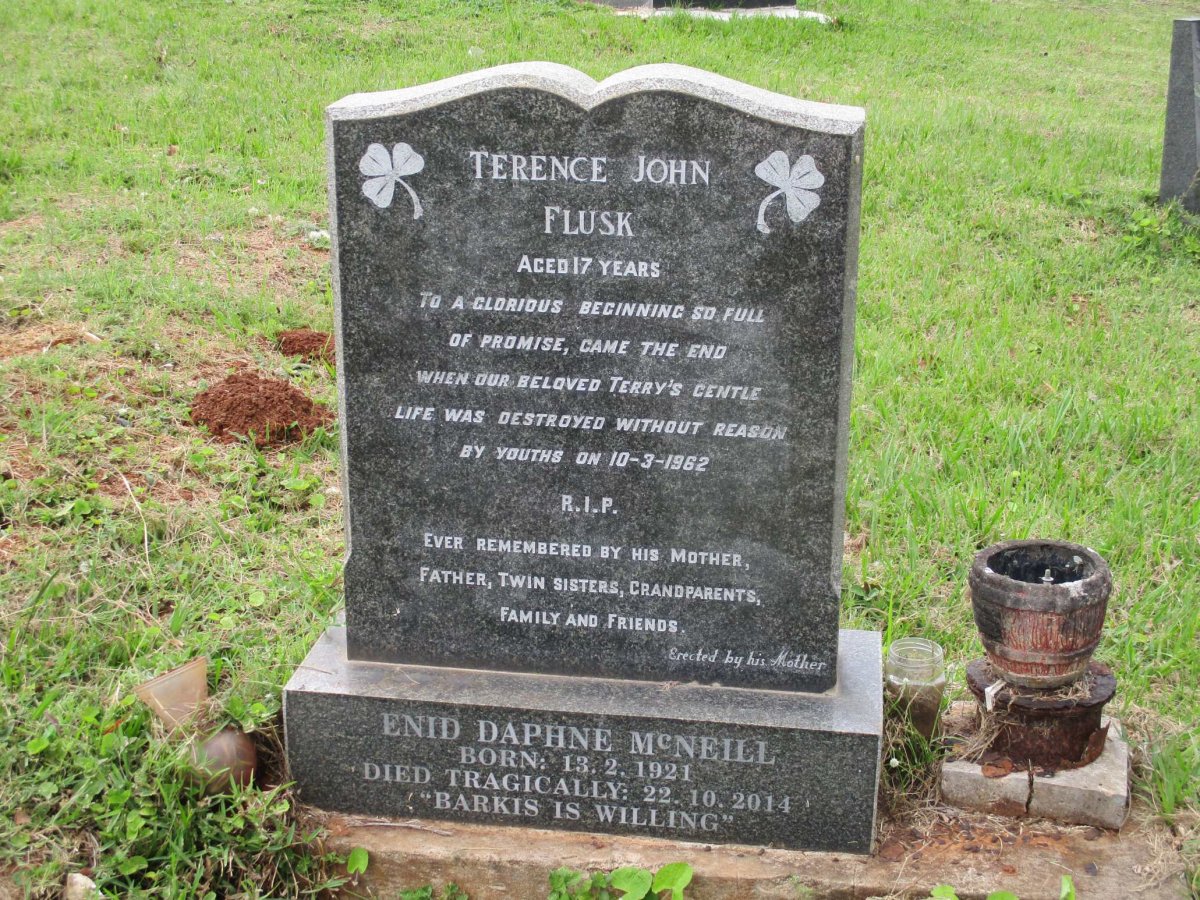 McNEILL Enid Daphne 1921-2014 :: FLUSK Terence John -1962