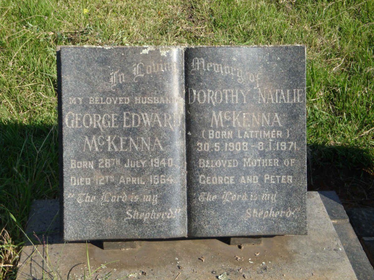 McKENNA George Edward 1940-1964 &amp; Dorothy Natalie LATTIMER 1908-1971