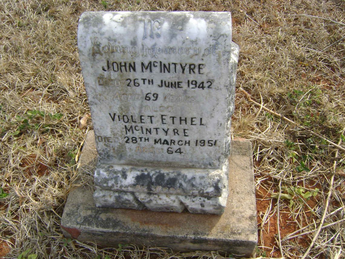 MCINTYRE John -1942 &amp; Violet Ethel -1951