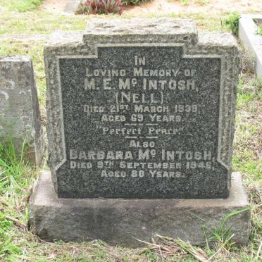 McINTOSH M.E. -1939 &amp; Barbara -1946