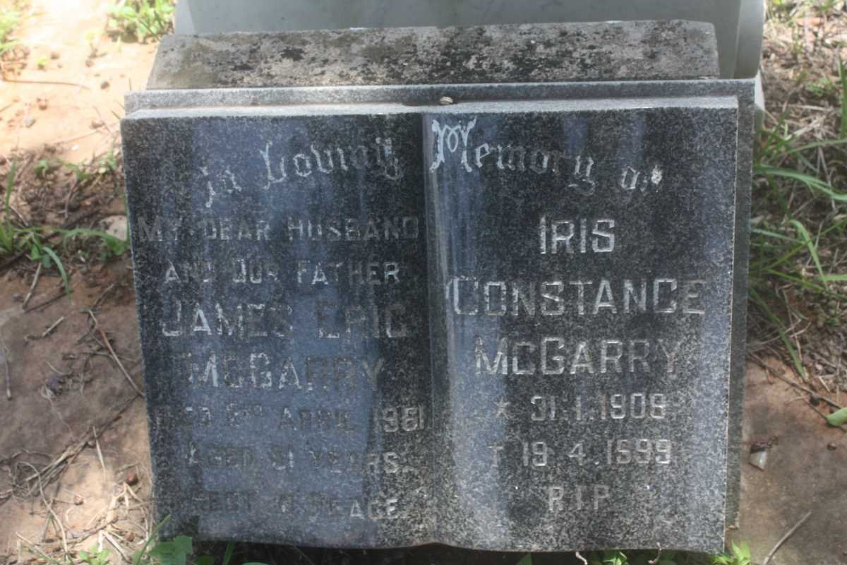McGARRY James Eric -1961 &amp; Iris Constance 1909-1999