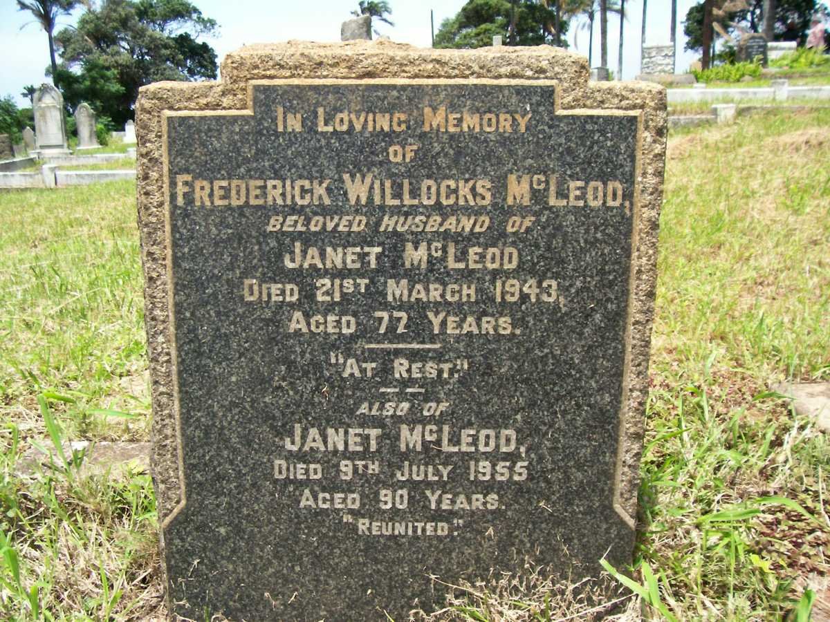 McLEOD Frederick Willocks-1943 &amp; Janet -1955