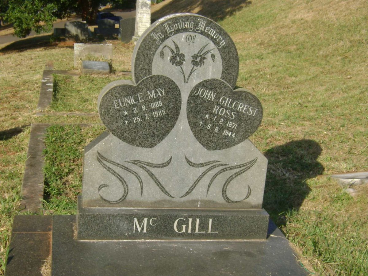 McGILL John Gilcrest Ross 1871-1944 &amp; Eunice May 1889-1985
