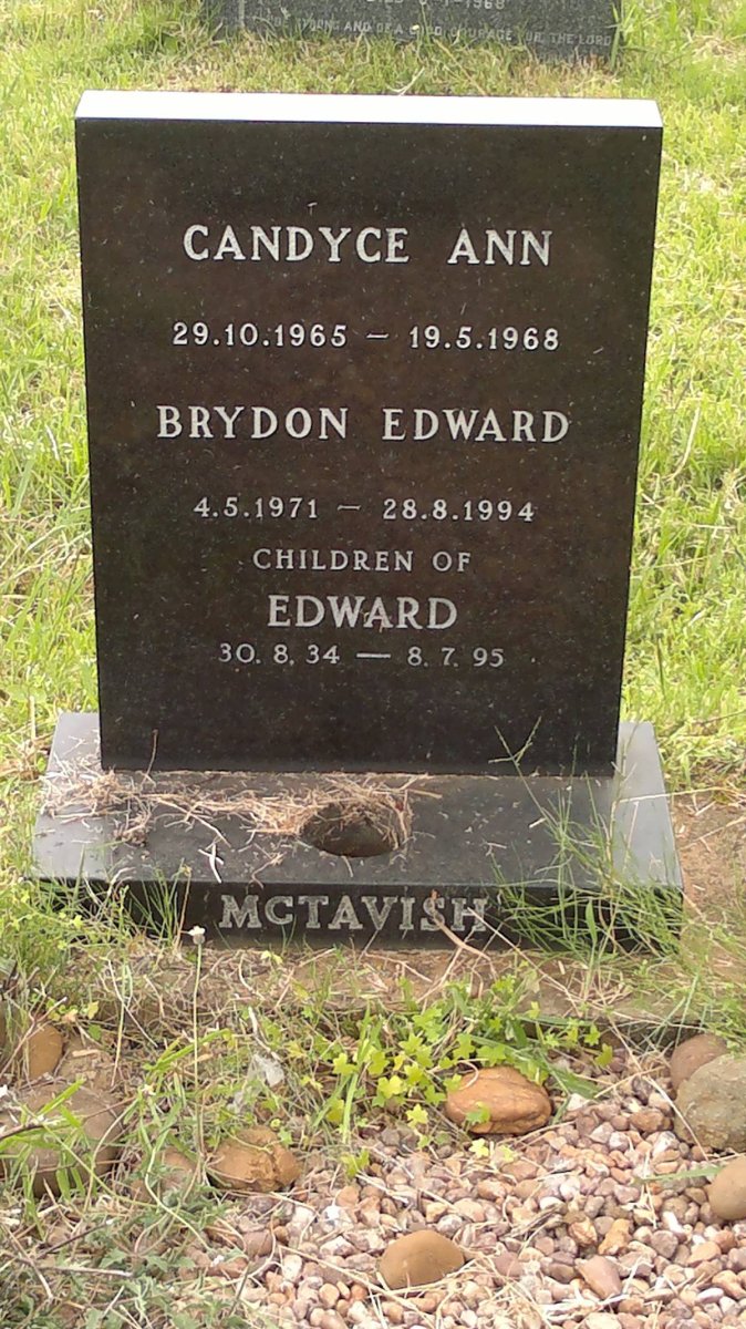 McTAVISH Edward 1934-1995 :: McTAVISH Candyce Ann 1965-1968 :: McTAVISH Brydon Edward 1971-1994