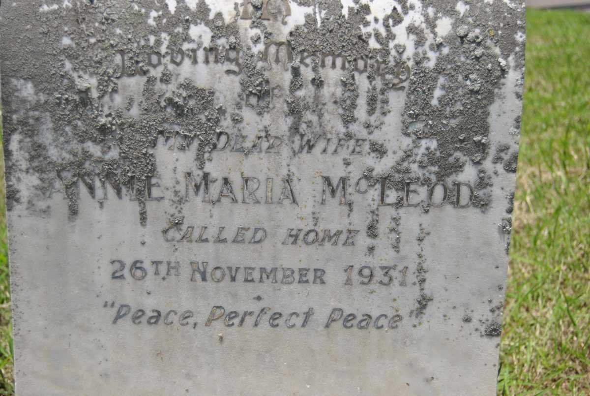 McLEOD Annie Maria -1931