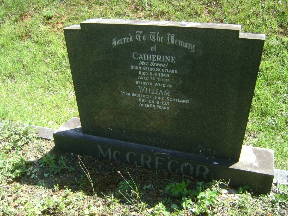 McGREGOR William -1971 &amp; Catherine BENNIE -1949