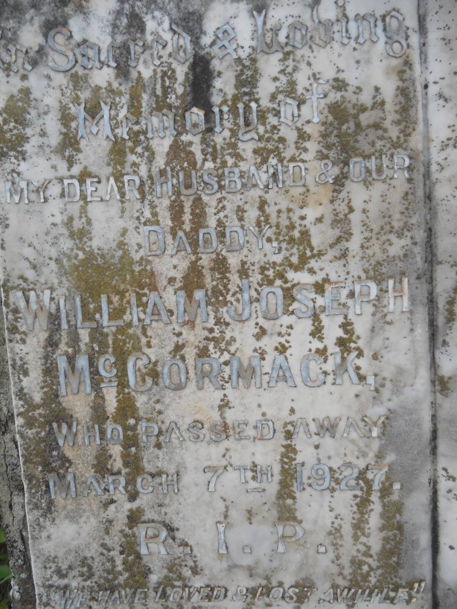 Mc CORMACK William Joseph -1927 &amp; Lily Elizabeth -1939