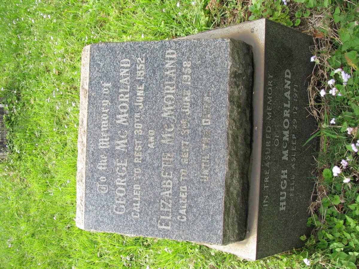 McMORLAND George -1952 &amp; Elizabeth -1958 :: McMORLAND Hugh -1971