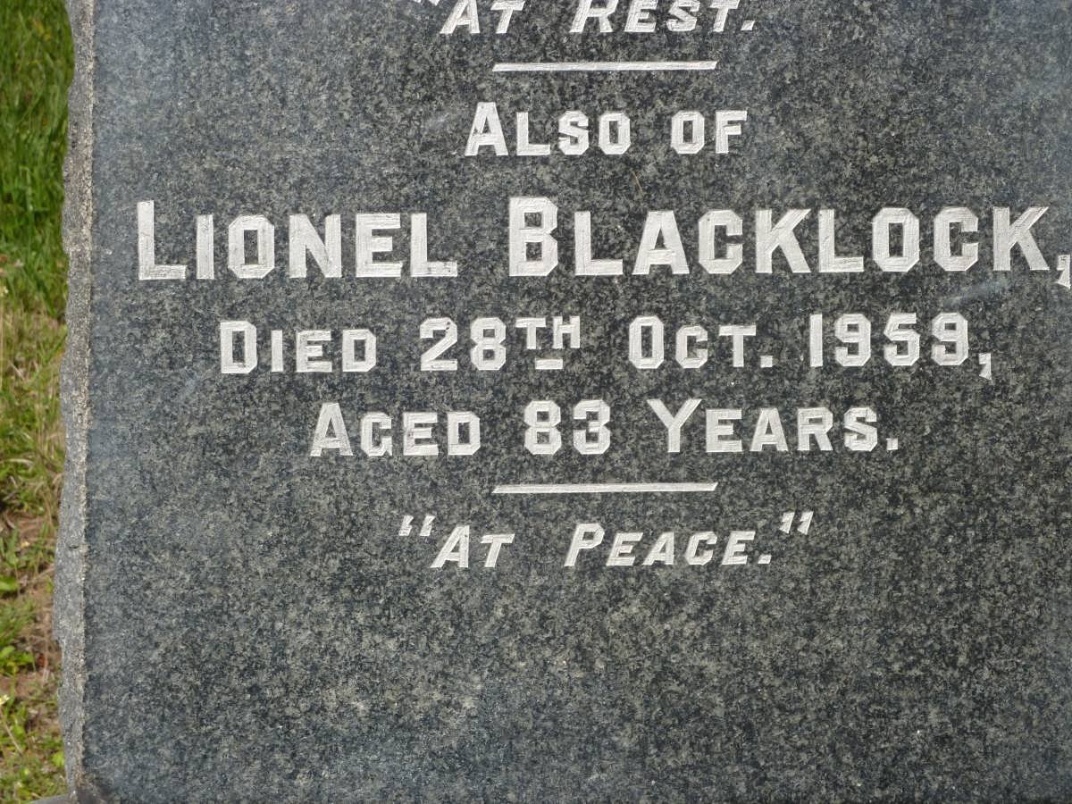 McBRIDE Mae 1908-2000 :: BLACKLOCK May -1961 :: FREEK Mary E. -1934 :: BLACKLOCK Lionel -1959