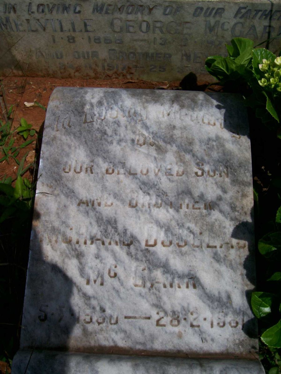 McGARR Melville George 1888-1972 &amp; Mildred -1940 :: McGARR Basil -1926 :: Richard Douglas 1950-1981