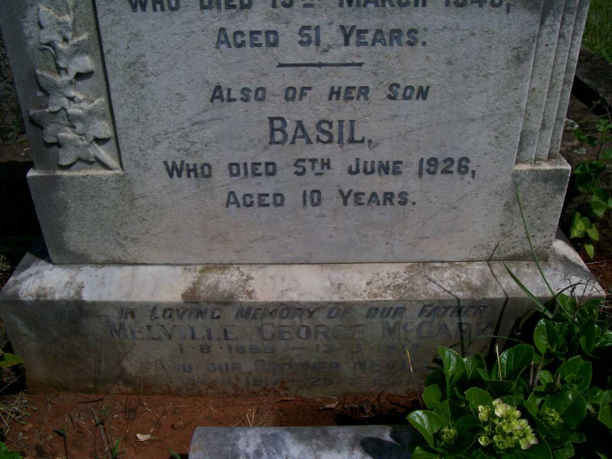 McGARR Melville George 1888-1972 &amp; Mildred -1940 :: McGARR Basil -1926 :: Richard Douglas 1950-1981