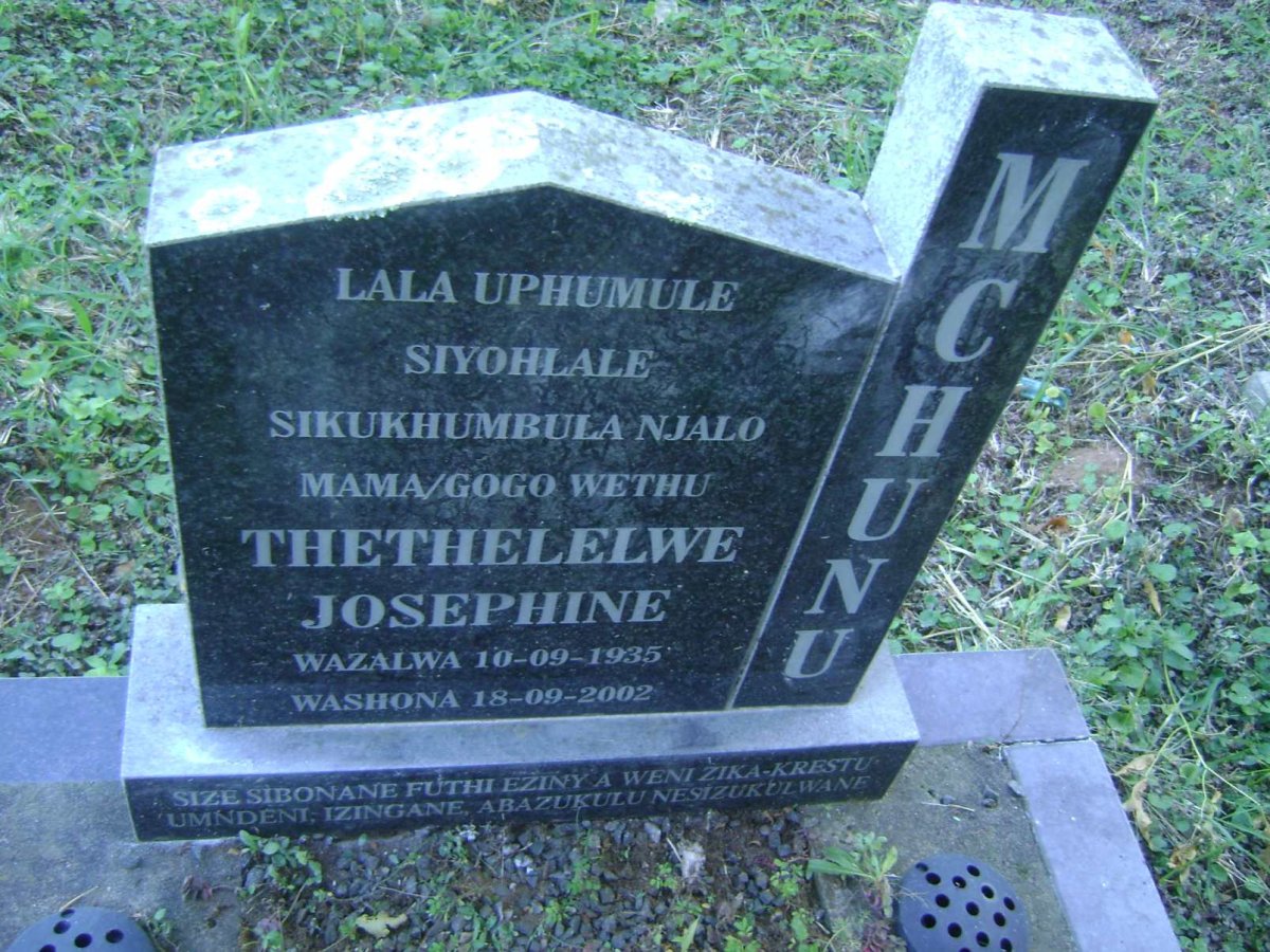 MCHUNU Thethelelwe Josephine 1935-2002
