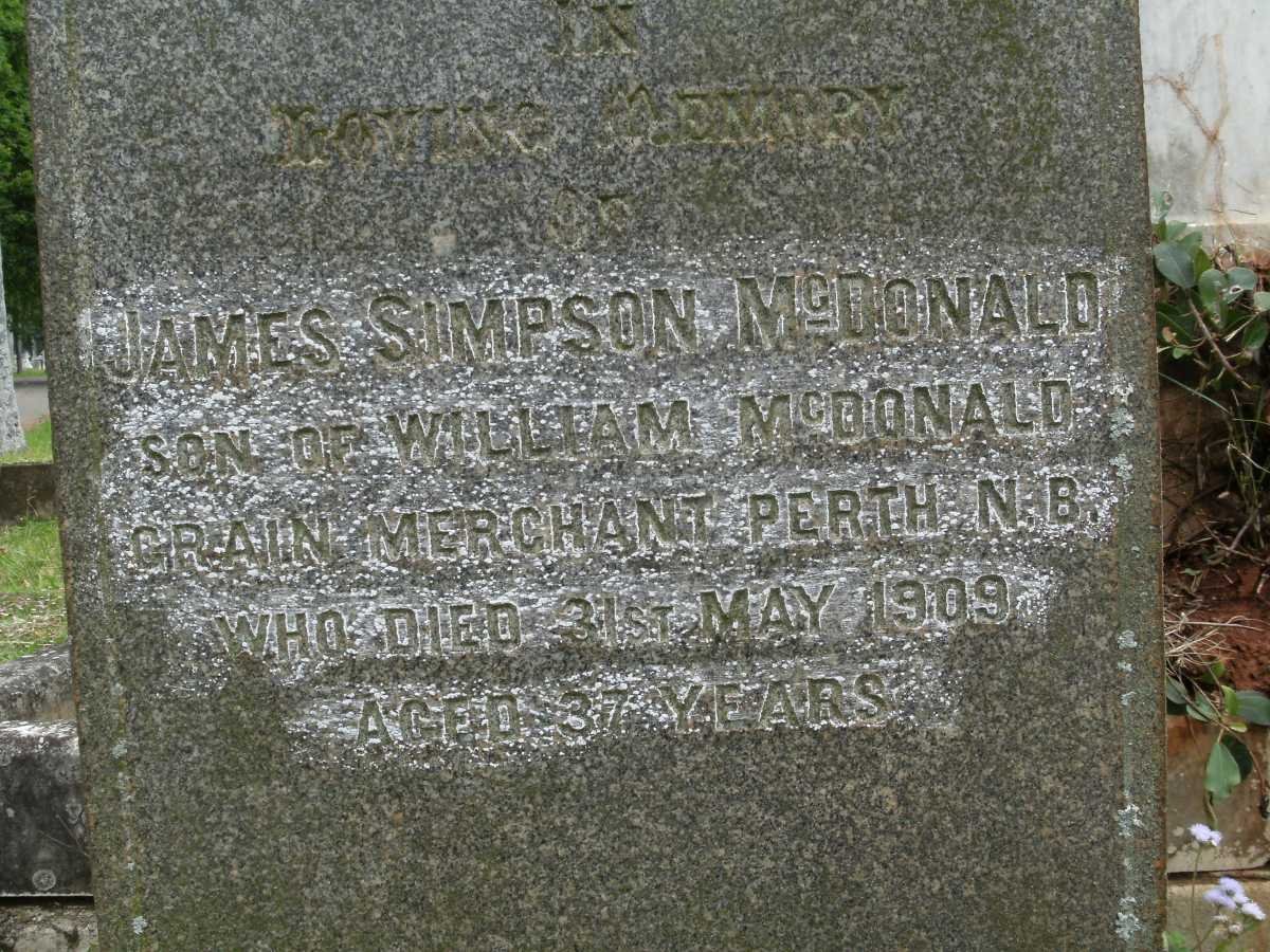 McDONALD James Simpson -1909