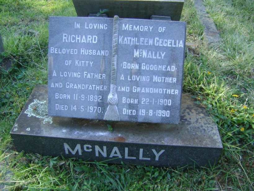 McNALLY Richard 1892-1970 &amp; Kathleen Cecelia GOODHEAD 1900-1990