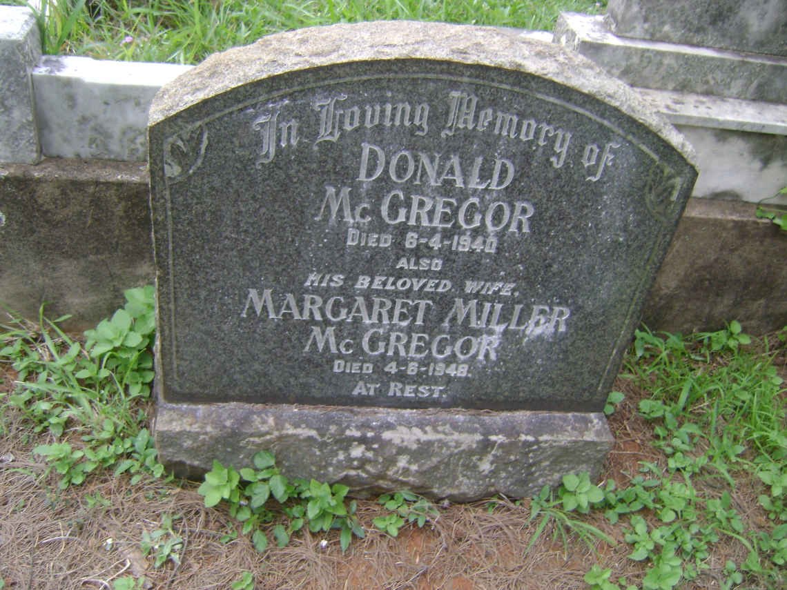 McGREGOR Donald -1940 &amp; Margaret Miller -1948