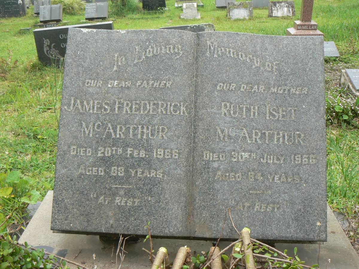 McARTHUR James Frederick -1966 &amp; Ruth Iset -1966