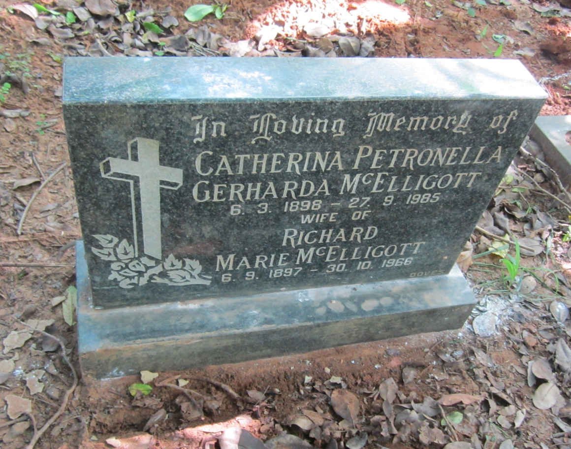 McELLIGOTT Richard Marie 1897-1966 &amp; Catherina Petronella Gerharda 1898-1985