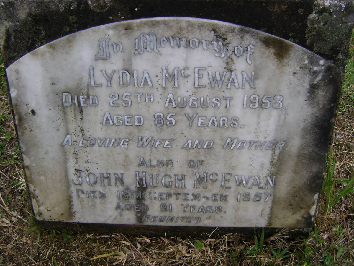 McEWAN John Hugh -1957 &amp; Lydia -1953