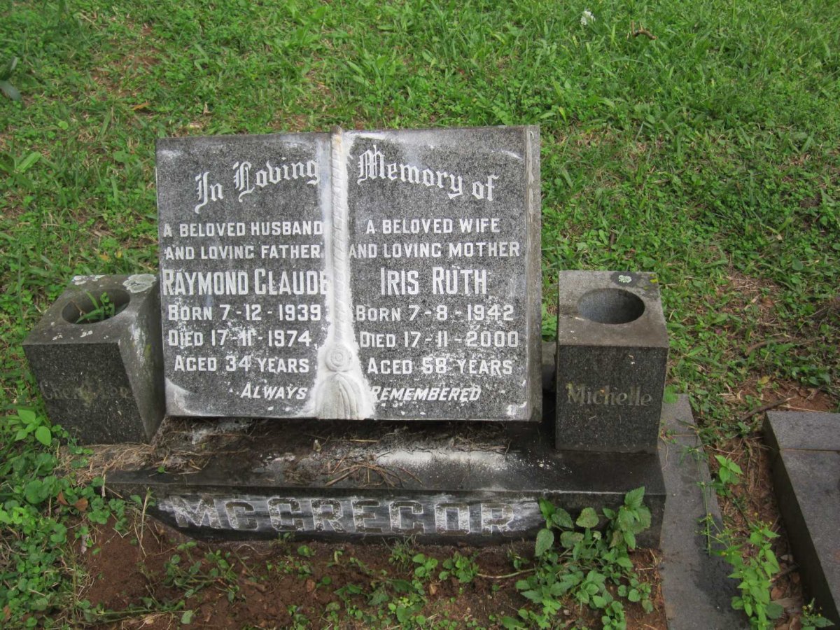 McGREGOR Raymond Claude 1939-1974 &amp; Iris Ruth 1942-2000