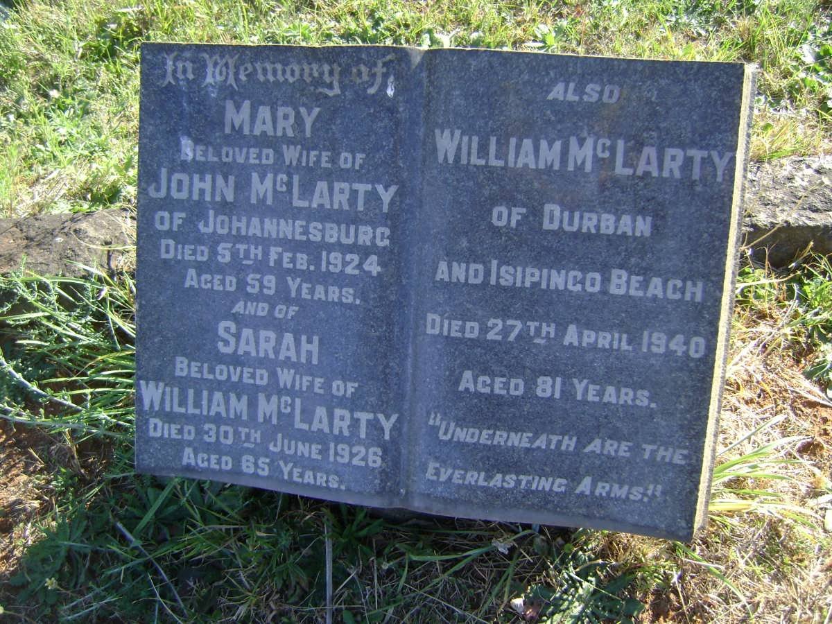 McLARTY William -1940 &amp; Sarah -1926 :: McLARTY Mary -1924