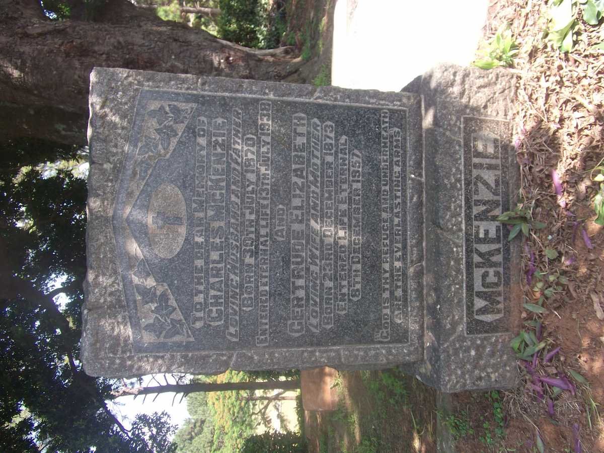 McKENZIE Charles 1870-1938 &amp; Gertrude Elizabeth 1873-1957