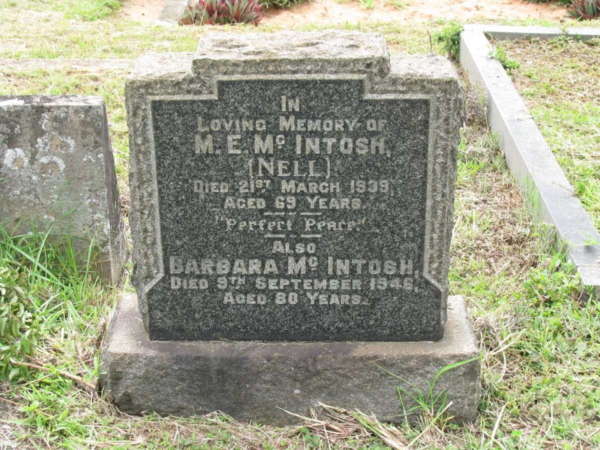 McINTOSH M.E. -1939 &amp; Barbara -1946