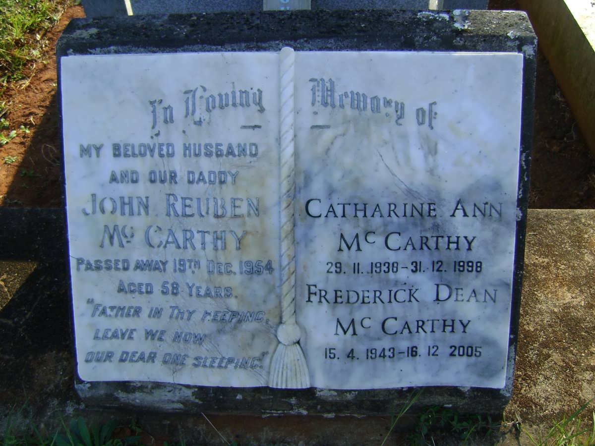 McCARTHY John Reuben -1954 :: McCARTHY Frederick Dean 1943-2005 :: McCARTHY Catherine Ann 1938-1998