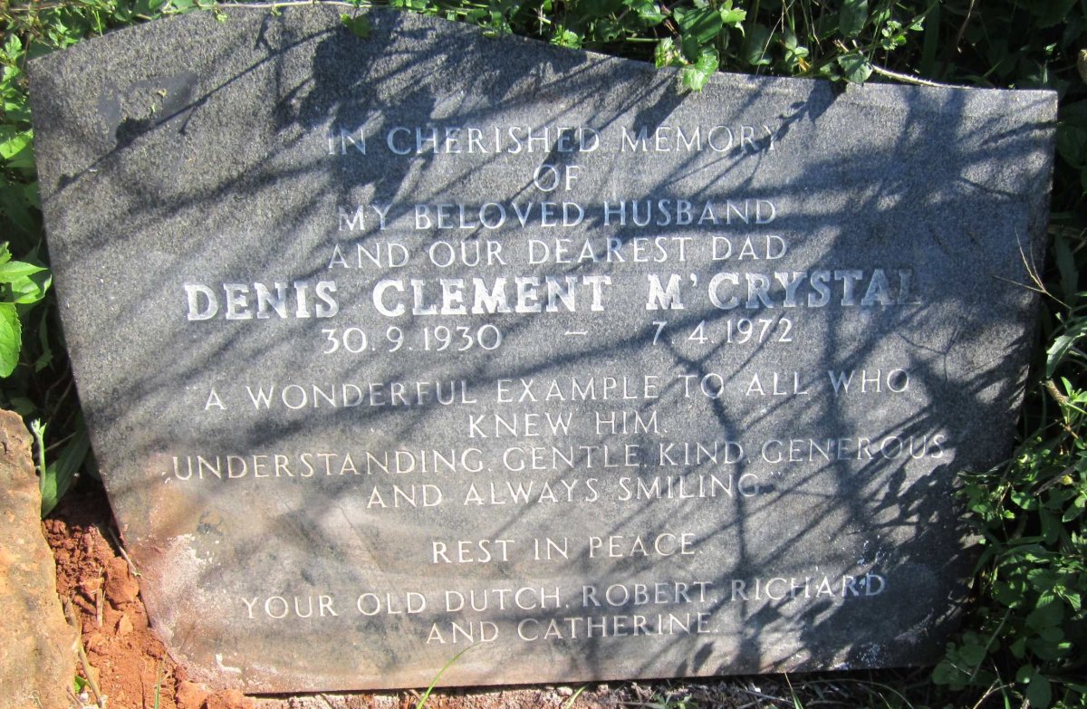 M'CRYSTAL Denis Clement 1930-1972