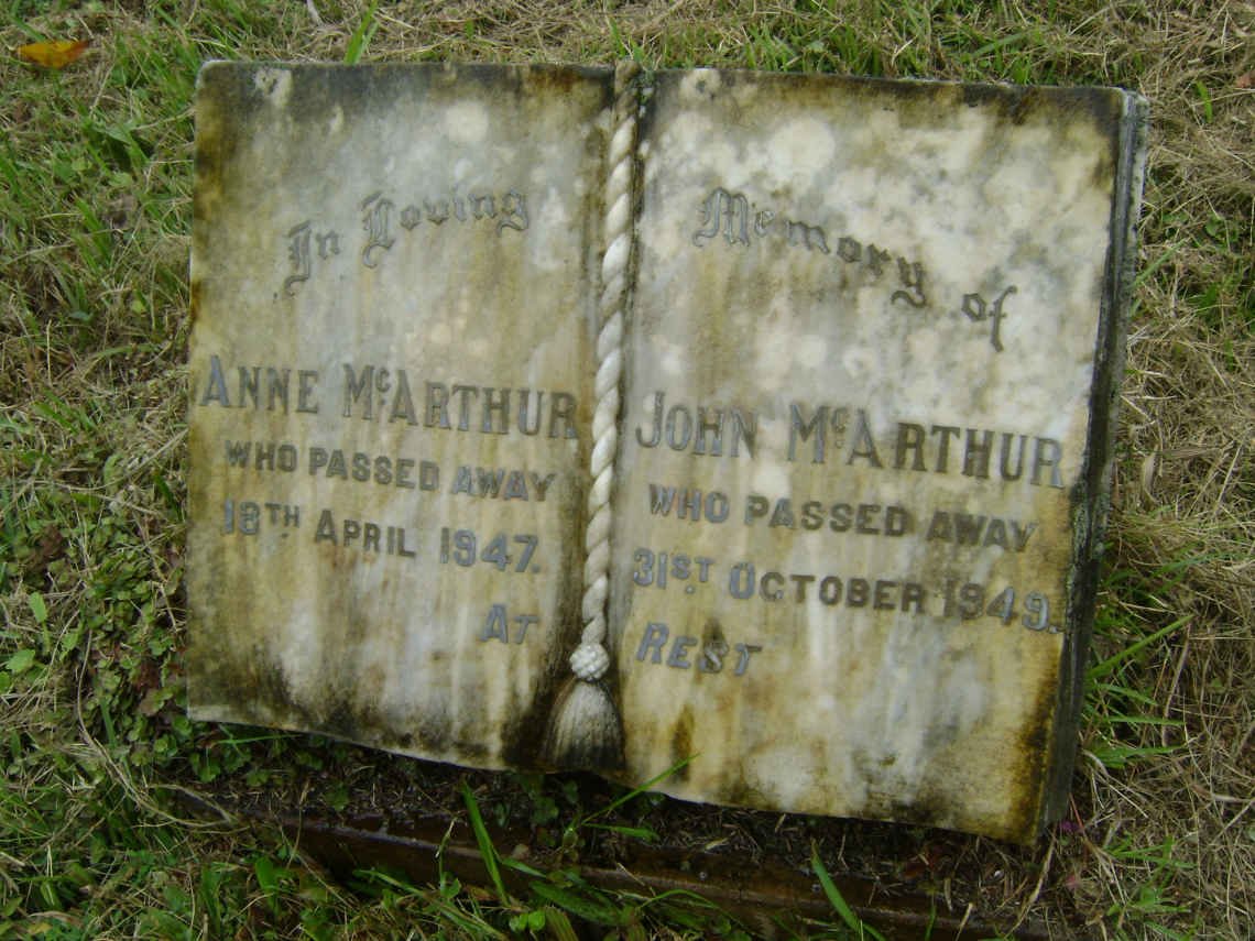 McARTHUR John -1949 &amp; Anne -1947