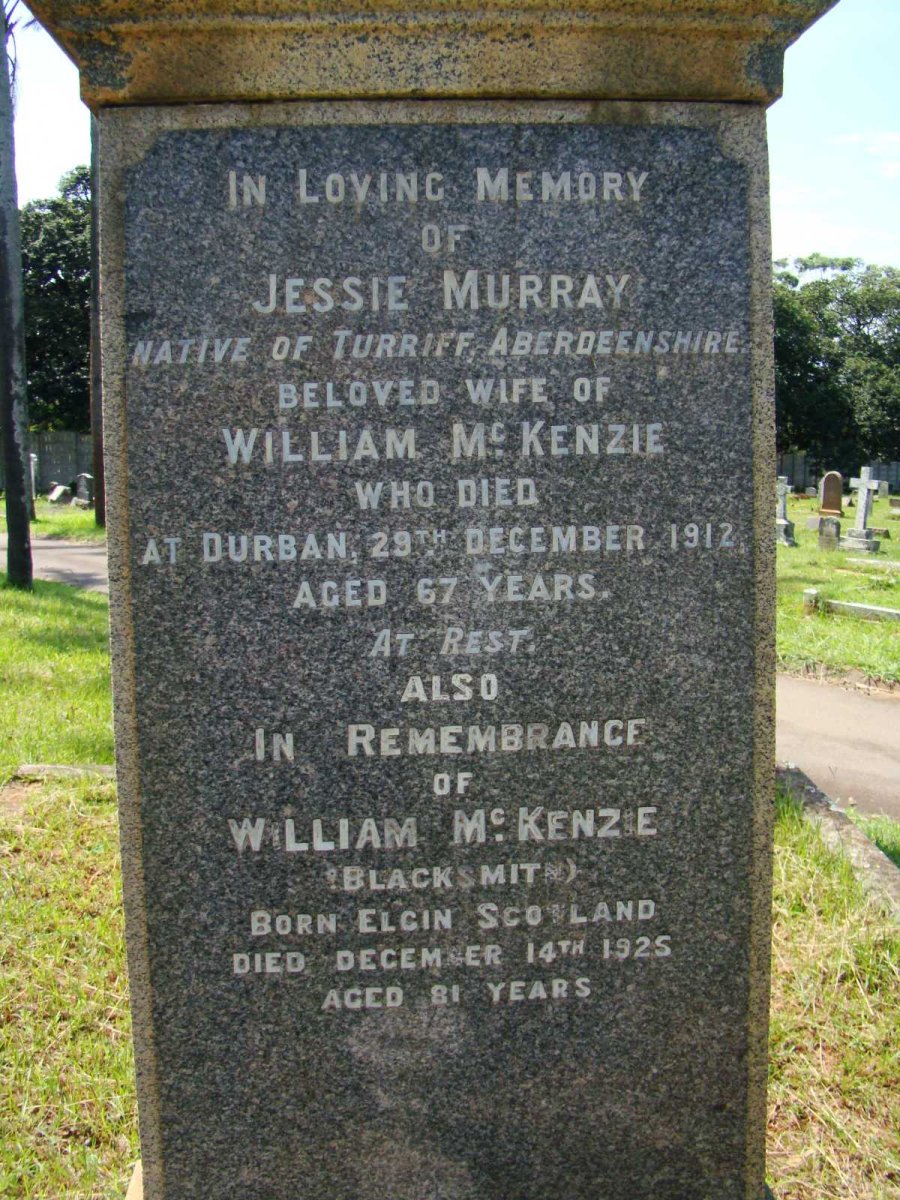McKENZIE William -1925  &amp; Jessie Murray -1912