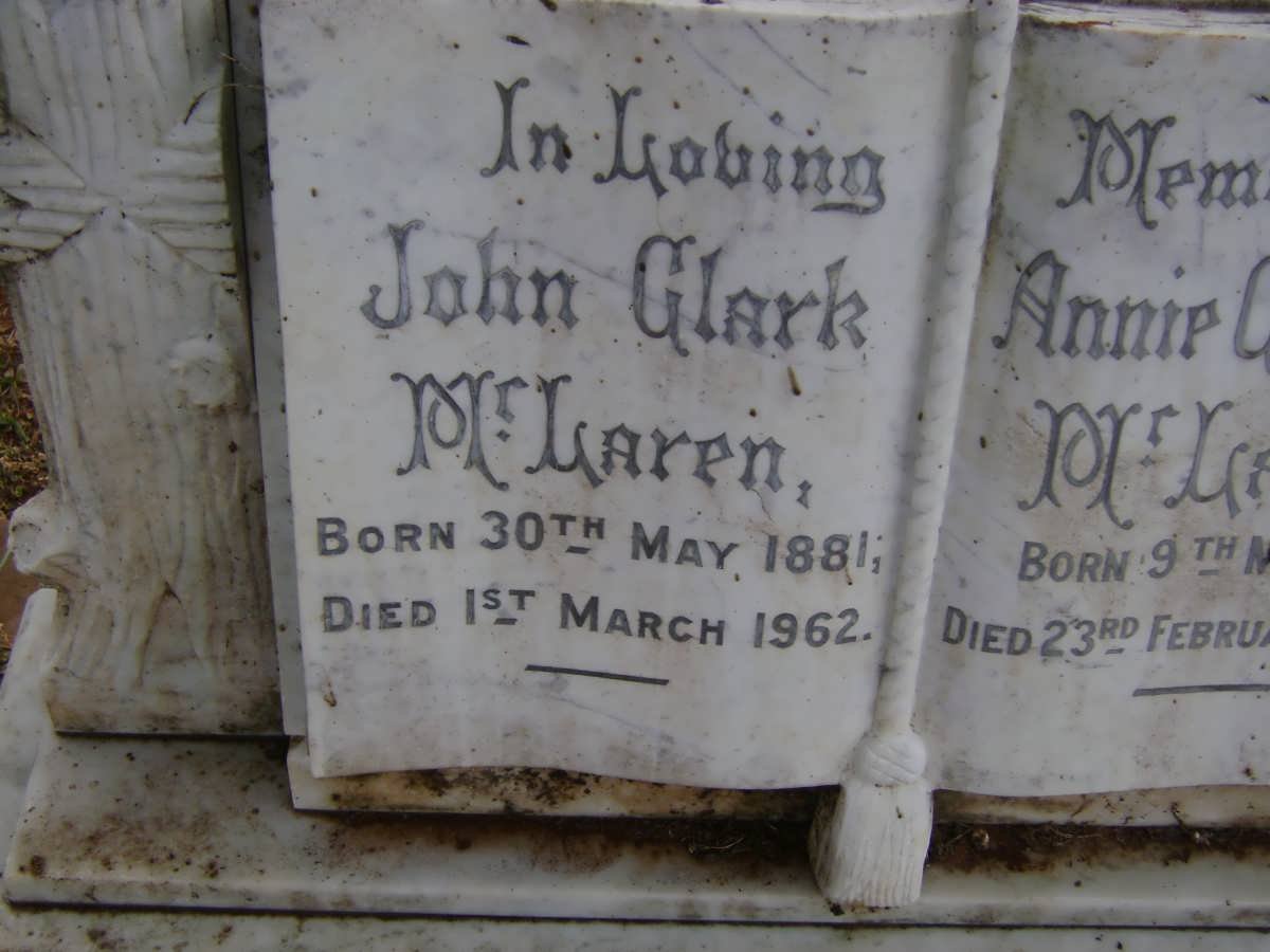 McLAREN John Clark 1881-1962 &amp; Annie Cornelia 1890-1967 :: McLAREN Roy 1915-1916