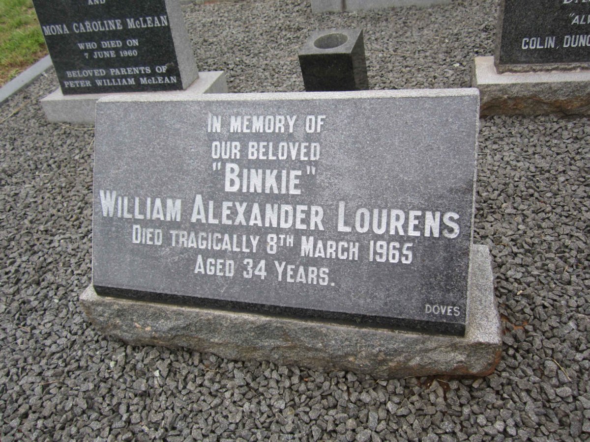 LOURENS William Alexander -1965