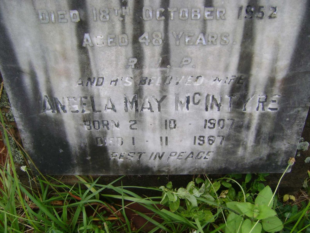 McINTYRE Angela May 1907-1987